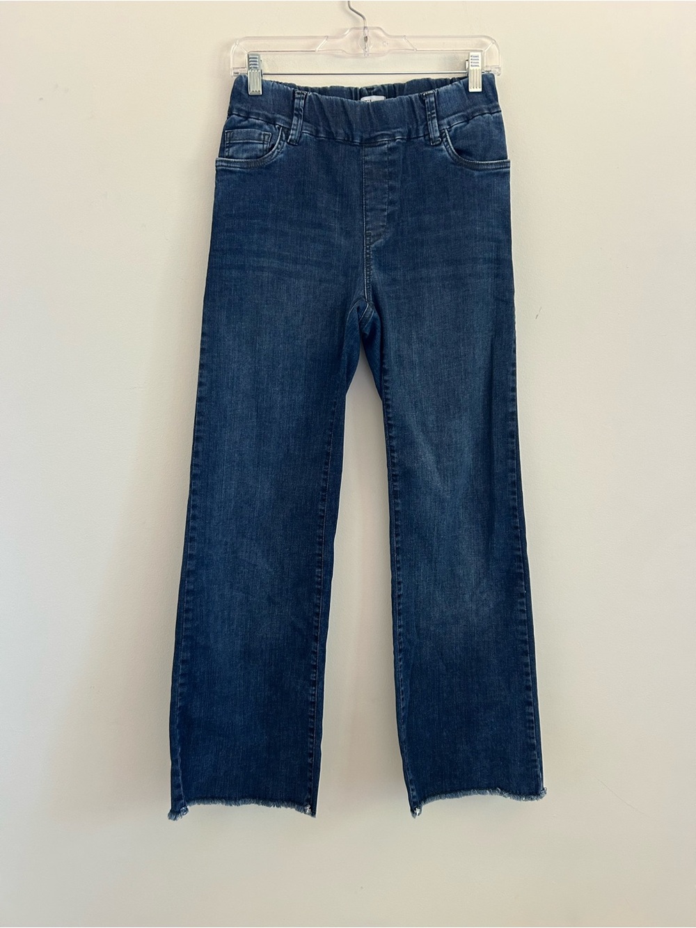 Straight-Leg Dark Blue Women’s Jeans with Elastic Waist